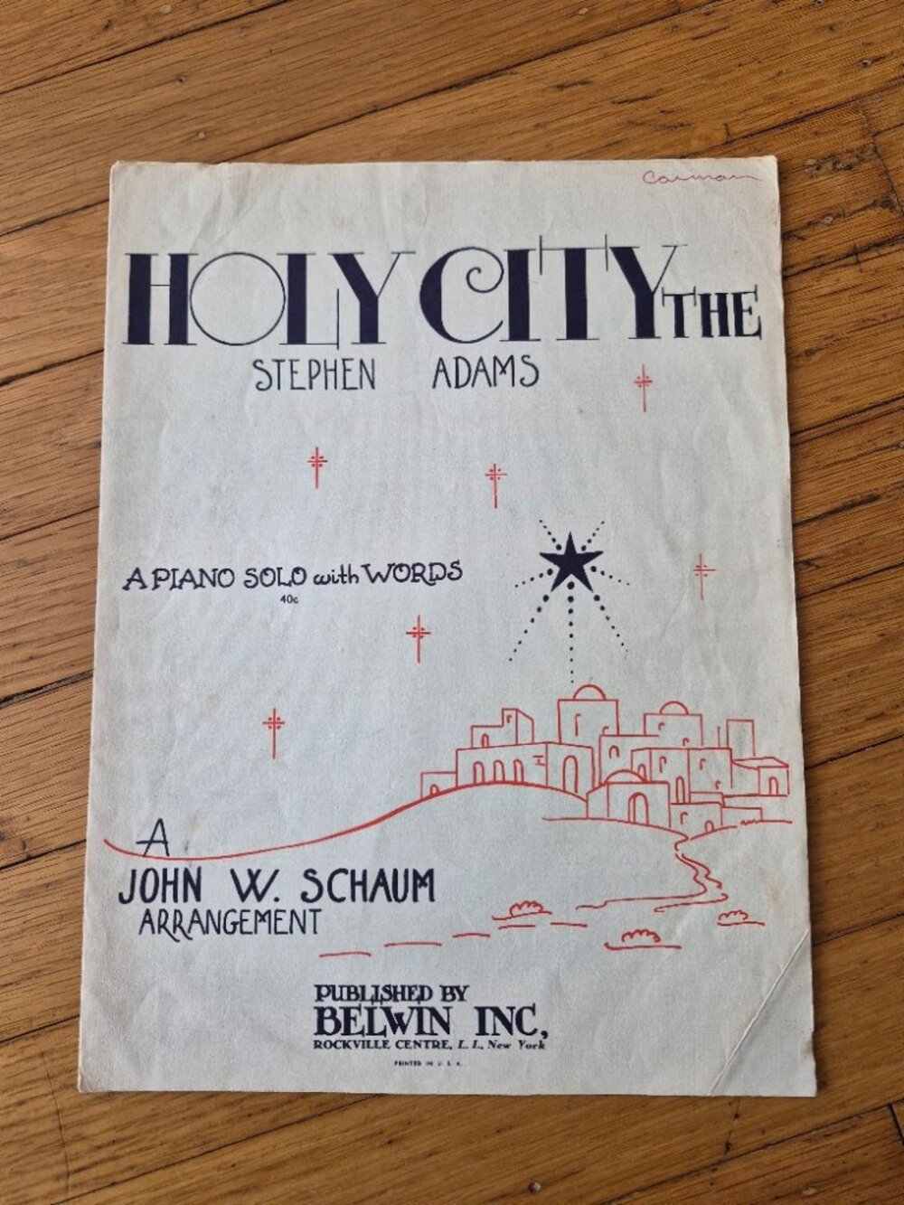 Vintage Sheet Music "The Holy City"